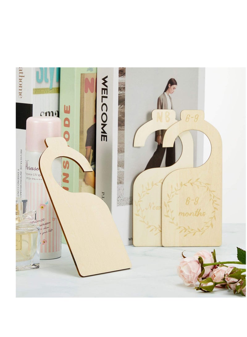 Excefore Wood Baby Closet Divider Wooden Baby Closet Organizers Hanging Closet Dividers from Newborn Infant to 24 Months Home Nursery Baby Clothes - Image 2