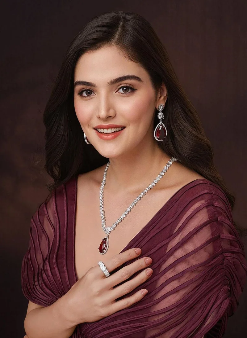 Priyaasi Women White AD-Studded Finger Rings