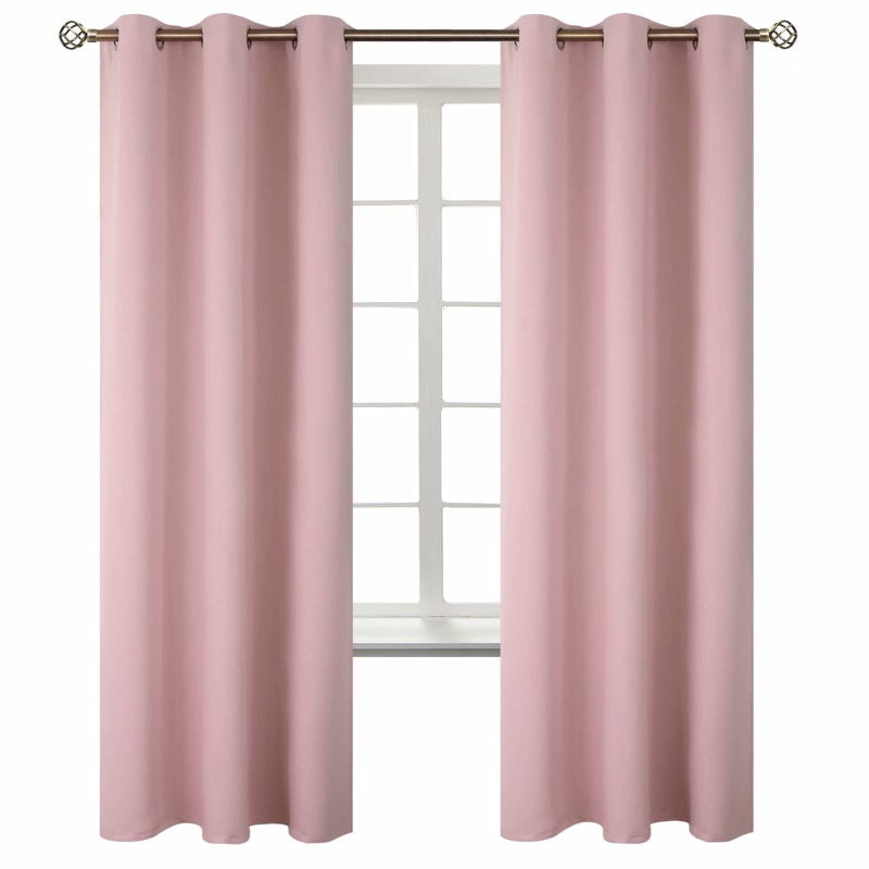 BGment Room Darkening Curtains 72 Inches Long  Grommet Thermal Insulated Drapes Window Treatment Curtains for Bedroom 2 Panels 42 x 72 Inch Baby Pink