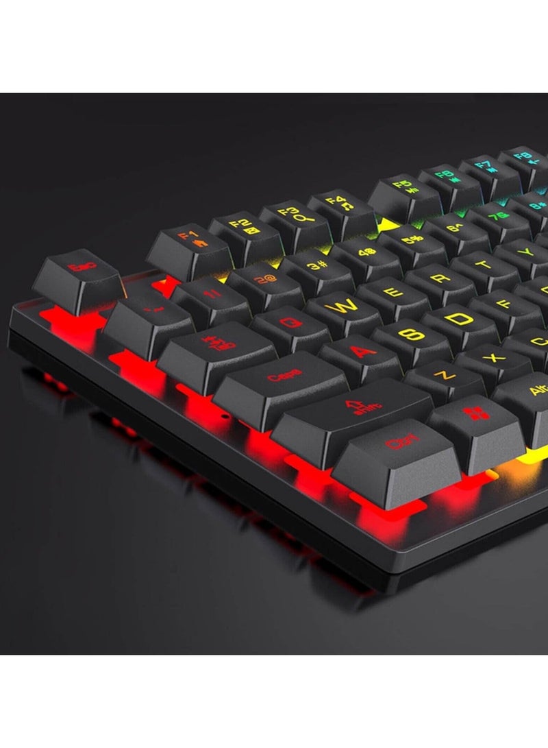 FV-Q305S-104 Keys RGB لوحة مفاتيح وماوس للألعاب - مقاوم للغبار ومقاوم للماء - أسود  - Image 3