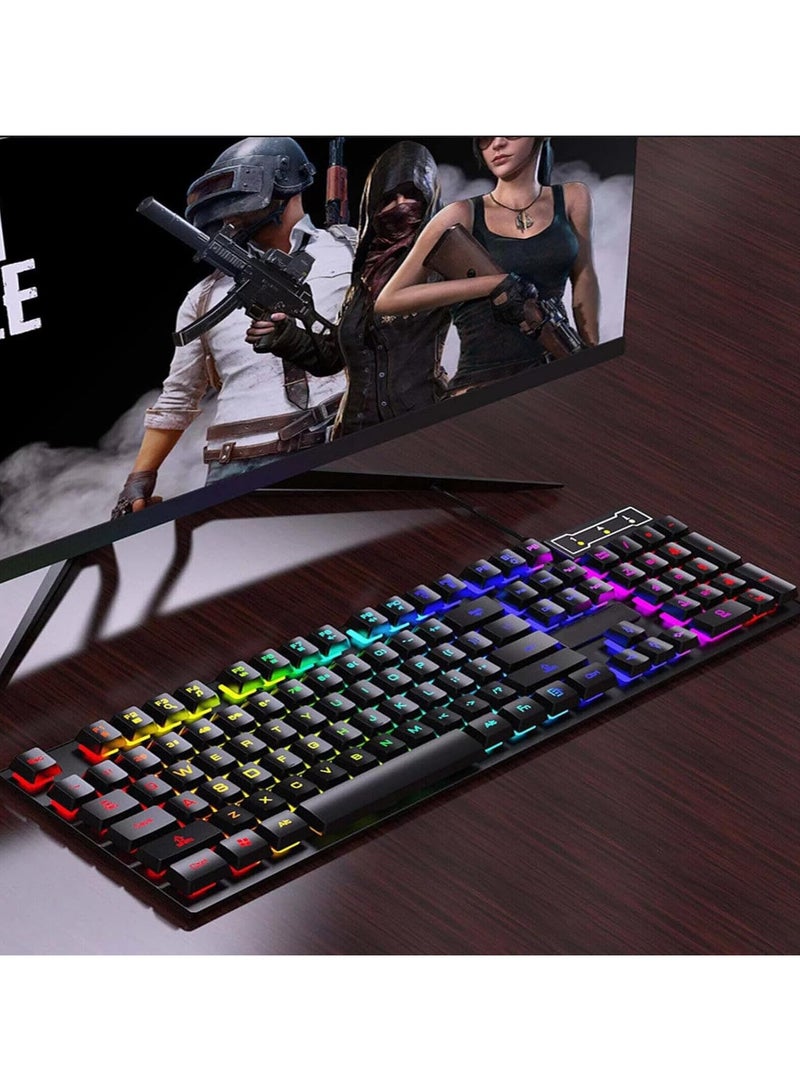 FV-Q305S-104 Keys RGB لوحة مفاتيح وماوس للألعاب - مقاوم للغبار ومقاوم للماء - أسود  - Image 5