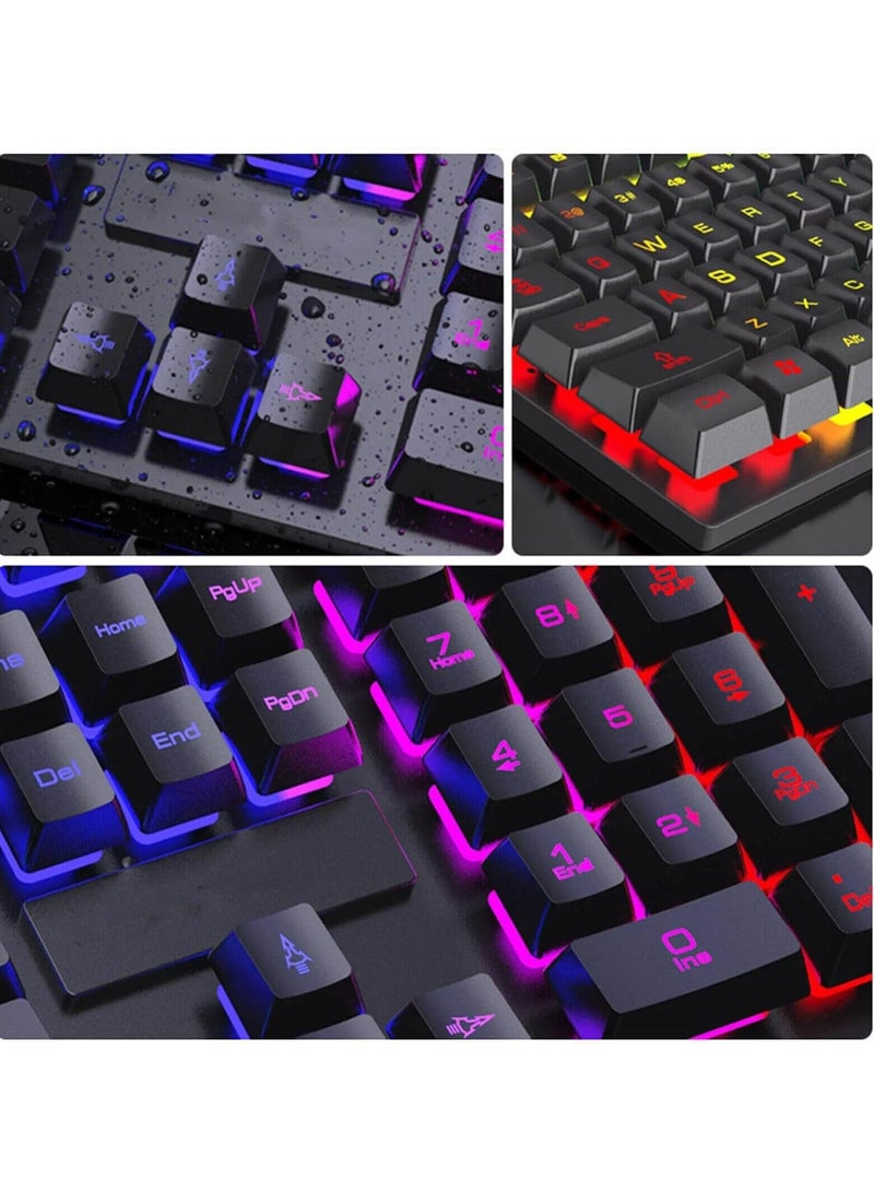 FV-Q305S-104 Keys RGB لوحة مفاتيح وماوس للألعاب - مقاوم للغبار ومقاوم للماء - أسود  - Image 4