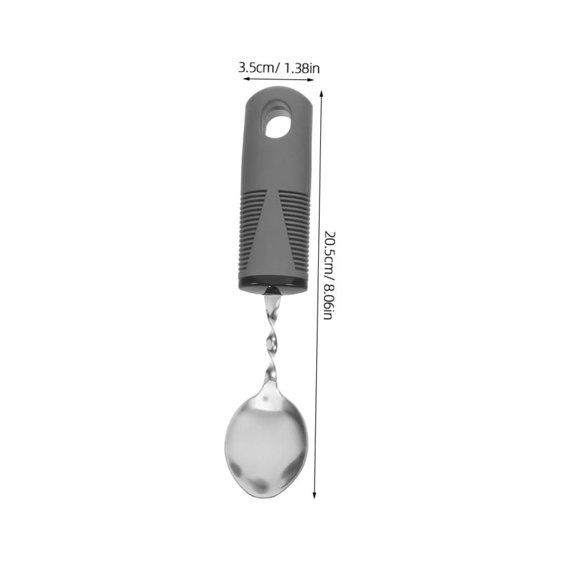 4 Pcs Adaptive Utensils For Tremors Elderly Angled Spoon Fork Cutter Dining Aid Set - Image 3