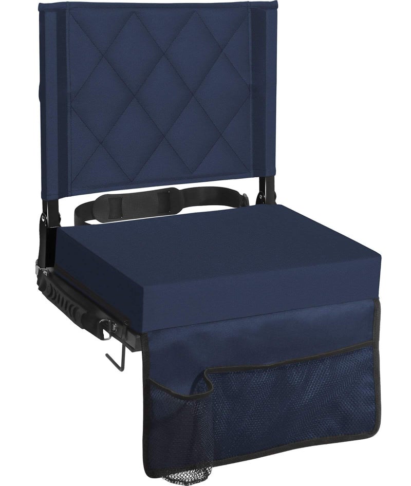 Sheenive Stadium Seats for Bleachers with Back Support, Bleacher Seats with Backs and Cushion Wide, Padded Portable Folding Comfort Stadium Chair with Shoulder Strap, Perfect for Sports Events - Image 1