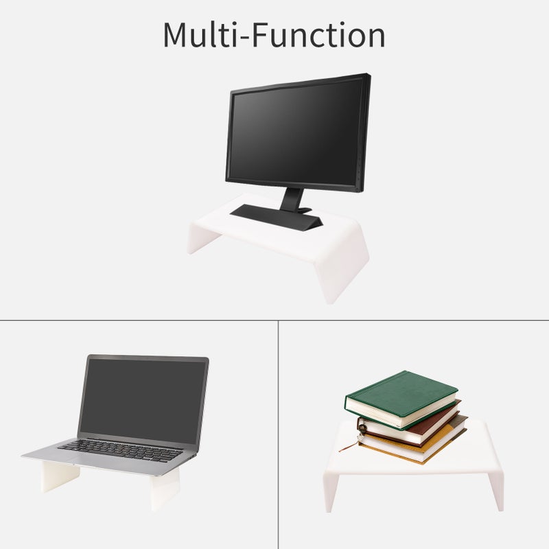 2pcs Acrylic Monitor Stand Riser Universal Computer Desktop Ergonomic Laptop Stand Bracket Organizer for Desk Gamers Home Office Compatible with PC Laptop Multimedia MacBook - Image 5