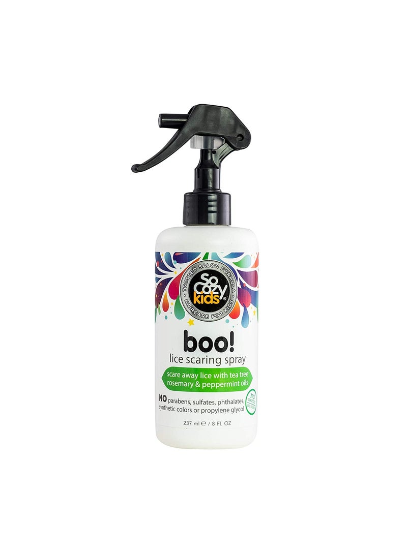 SO COZY SoCozy Boo Lice Scaring Spray For Kids Hair, Effective Lice Treatment (8 Fl Oz) Clinically Proven to Repel Lice, Conditioning Spray with Tea Tree Oil, Rosemary Oil & Keratin, Paraben & Sulfate Free 