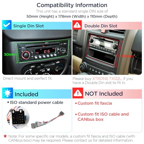 XTRONS 10.1 Inch Universal Single Din Android 14 Car Stereo, Octa Core 4GB+64GB Car Radio, QLED Touch Screen GPS Navigation Bluetooth Head Unit DSP CarPlay Android Auto 4G LTE - Image 4