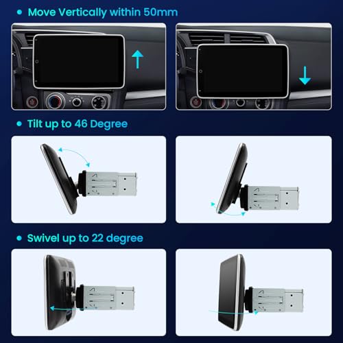 XTRONS 10.1 Inch Universal Single Din Android 14 Car Stereo, Octa Core 4GB+64GB Car Radio, QLED Touch Screen GPS Navigation Bluetooth Head Unit DSP CarPlay Android Auto 4G LTE - Image 3