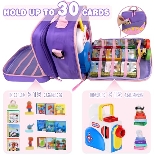 amiumuca Carrying Case Compatible with Little Tikes Story Dream Machine Books Starter SetKids Toys Storage Case for Little Tikes Storybook Audio Play Character with Handle and Shoulder Strap purple - Image 5