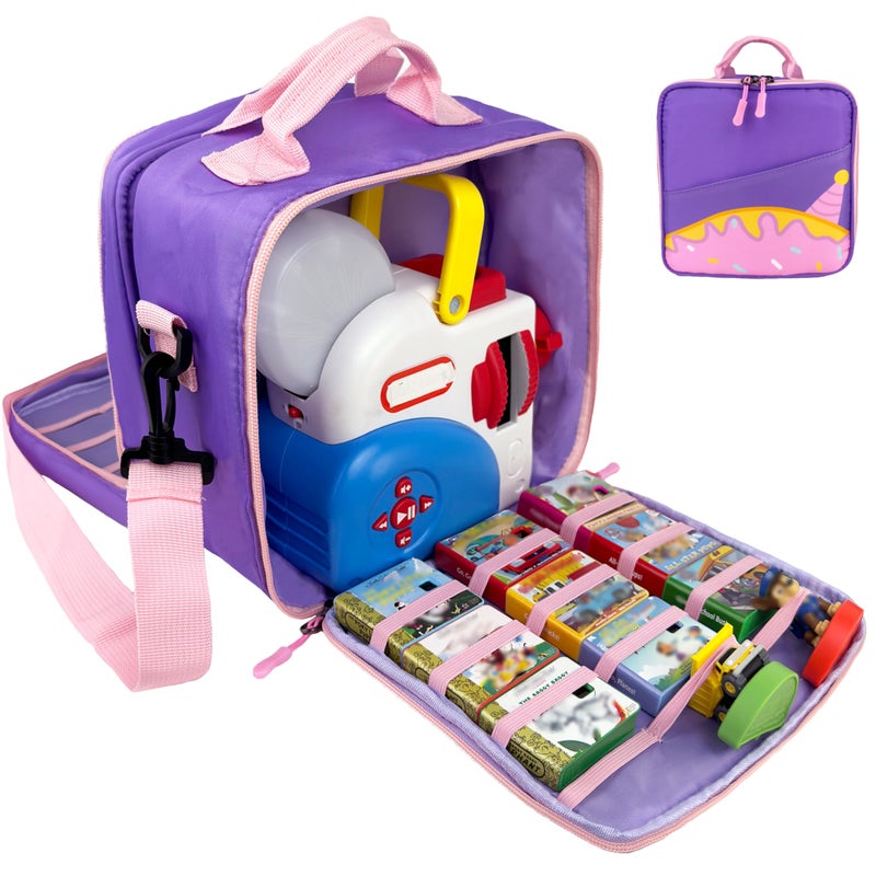 amiumuca Carrying Case Compatible with Little Tikes Story Dream Machine Books Starter SetKids Toys Storage Case for Little Tikes Storybook Audio Play Character with Handle and Shoulder Strap purple - Image 2
