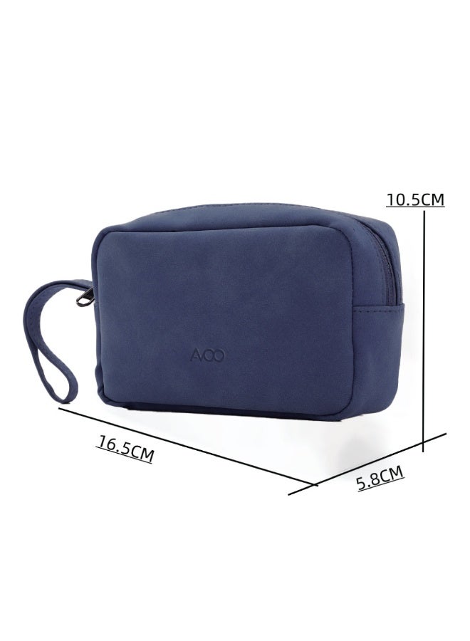 أفو حقيبة متعددة الاستخدامات  أنيق من خامة متينة مقاومة للماء، مثالية لحفظ وتنظيم الكابلات، الشواحن، الإكسسوارات، والساعات، مناسبة للسفر والاستخدام اليومي  بلون ازرق غامق . - Image 4