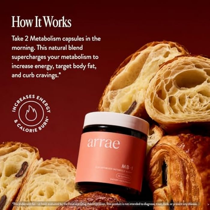Arrae MB-1, Natural Dietary Supplement, Control Appetite, Increase Energy, Support Healthy Metabolism, 60 Capsules - Image 2