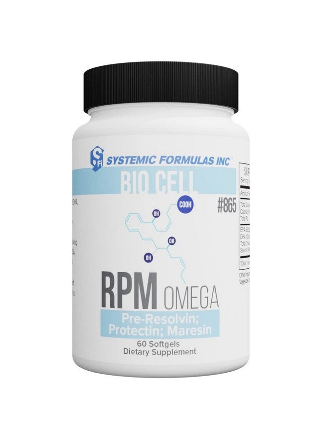 Systemic Formulas Systemic Formulas RPM Pre-Resolvin; Protectin; Maresin - Supports Cardiovascular Health, 60 Capsules, Bio Cell #865. Boosts Brain Development., 60 Count (Pack of 1)  - Image 1