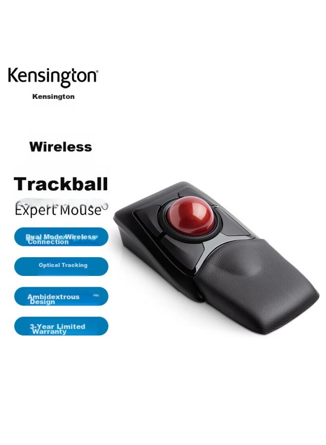 Kensington Wireless Trackball, Home And Office Mouse Design, Ergonomic Mouse, Wireless Bluetooth, With Wrist Rest, Compatible With Asus, Lenovo, Shenzhou, Hp, Apple, K72359 - Image 1