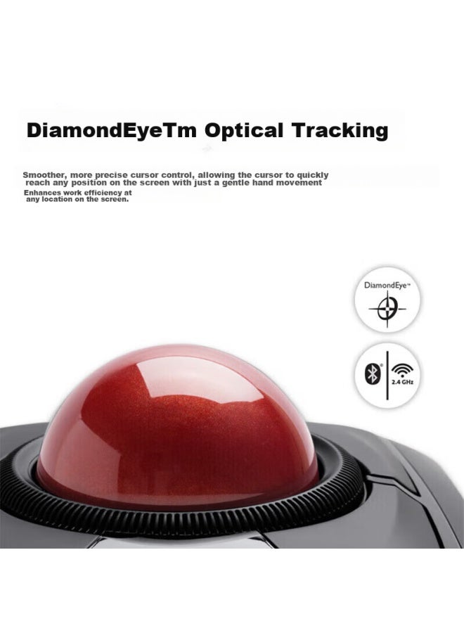 Kensington Wireless Trackball, Home And Office Mouse Design, Ergonomic Mouse, Wireless Bluetooth, With Wrist Rest, Compatible With Asus, Lenovo, Shenzhou, Hp, Apple, K72359 - Image 3