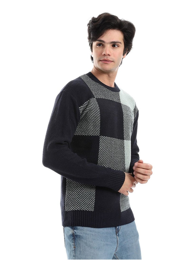 Caesar - Wool Mens Pullover With Multi Design - Image 1