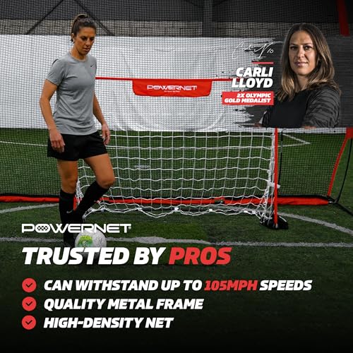 PowerNet Portable Soccer Goal, Collapsible Net with Fiberglass Poles, Pop Up Soccer Training Equipment, 1 Goal & Zipper Storage Bag (6 x 4 FT) - Image 2