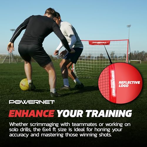PowerNet Portable Soccer Goal, Collapsible Net with Fiberglass Poles, Pop Up Soccer Training Equipment, 1 Goal & Zipper Storage Bag (6 x 4 FT) - Image 4