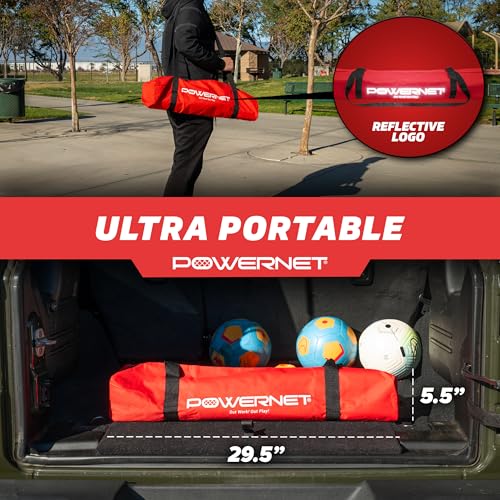 PowerNet Portable Soccer Goal, Collapsible Net with Fiberglass Poles, Pop Up Soccer Training Equipment, 1 Goal & Zipper Storage Bag (6 x 4 FT) - Image 5