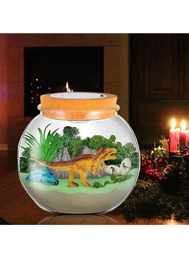 GGEROU - Dinosaur Terrarium Gifts for Kids Girls, Dino Light Up Terrarium Unicorns Toys, DIY Moon Lamp Arts and Crafts Birthday Gift for Children Age 4-12 (Dinosaur) - Image 1