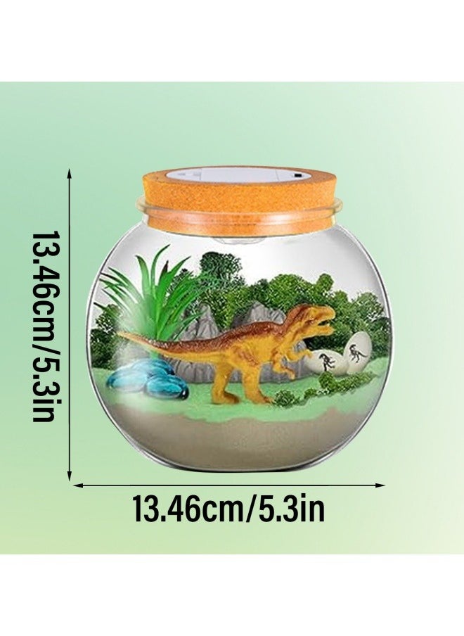 GGEROU - Dinosaur Terrarium Gifts for Kids Girls, Dino Light Up Terrarium Unicorns Toys, DIY Moon Lamp Arts and Crafts Birthday Gift for Children Age 4-12 (Dinosaur) - Image 1