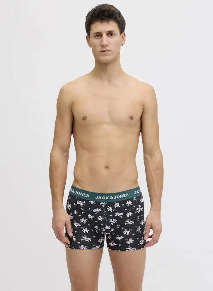 JACK & JONES  3 Pack Of Logo band Trunks for Men | Best Price UAE