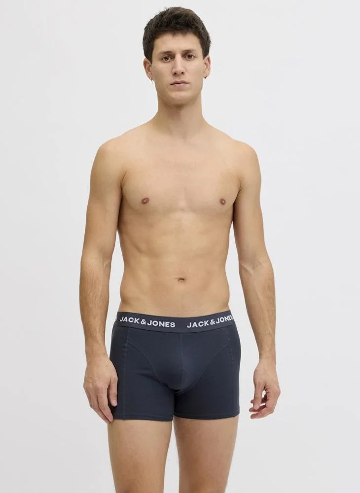 JACK & JONES  3 Pack Of Logo band Trunks for Men | Best Price UAE