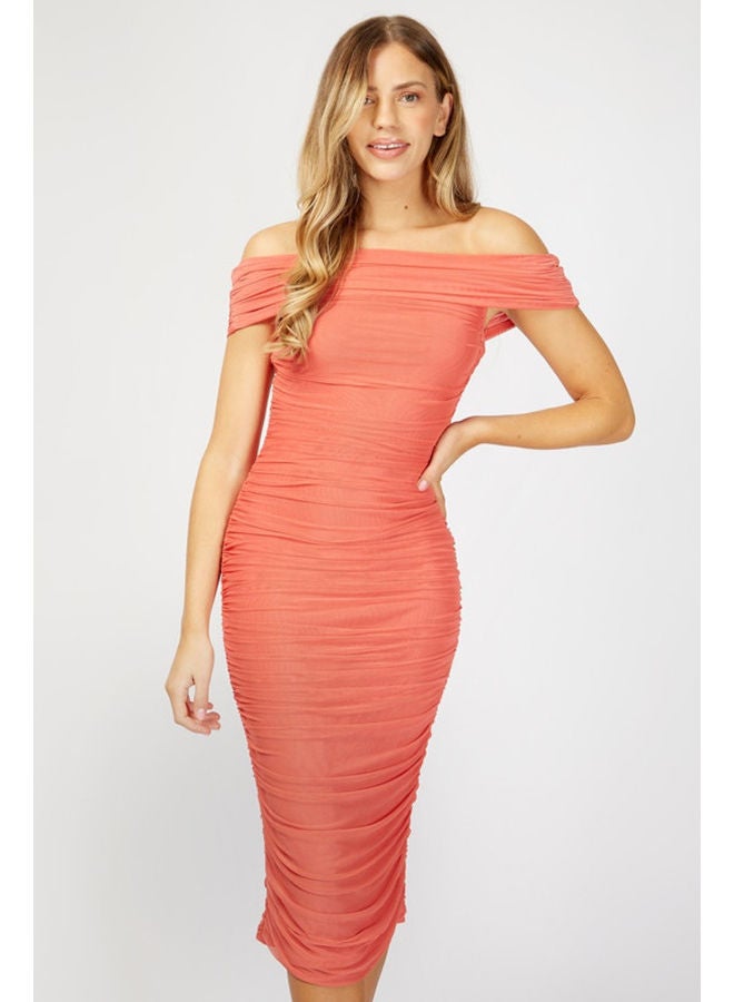 Little Mistress فستان هوكستون باردو متوسط الطول بقصّة ضيقة - Image 1