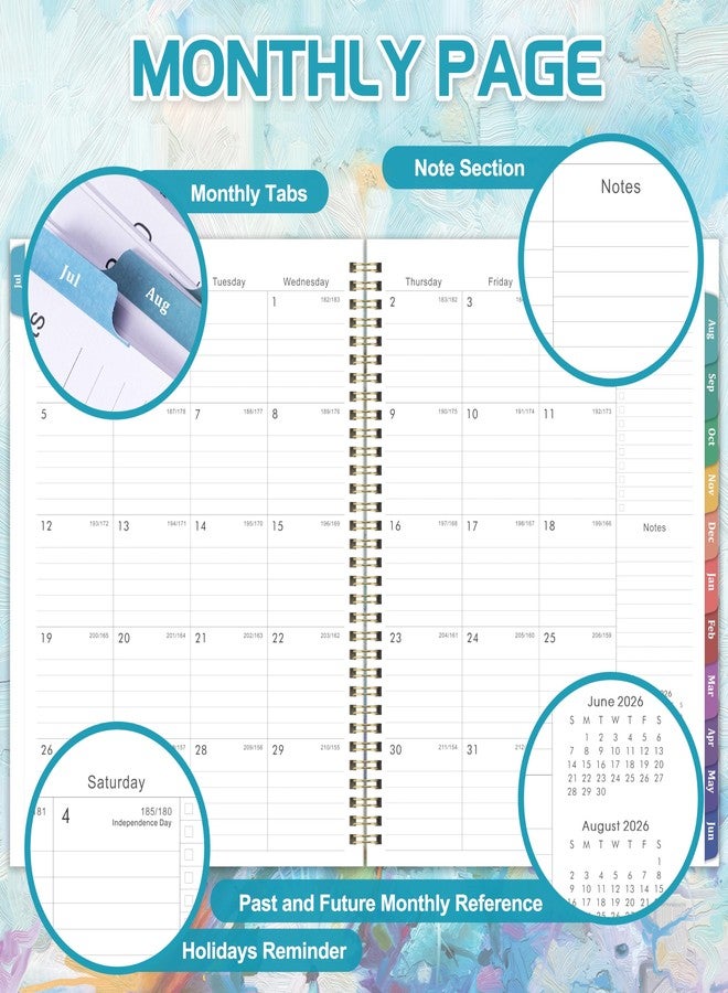 MaaIbok Planner 2026-2027 - Academic Planner 2026-2027, July 2026 - June 2027, 8.5" x 11", Calendar Planner with Colorful Monthly Tabs, Twin-wire Binding, Holidays, Back Pocket - Image 3
