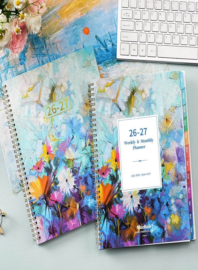 MaaIbok Planner 2026-2027 - Academic Planner 2026-2027, July 2026 - June 2027, 8.5" x 11", Calendar Planner with Colorful Monthly Tabs, Twin-wire Binding, Holidays, Back Pocket - Image 2