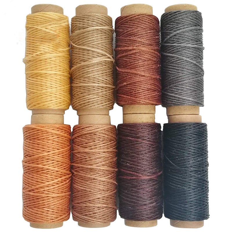 JANYUN 264 Yards 150D Leather Sewing Waxed Thread Cord for Leather Craft DIY 1mm Diameter 8 Colors Sewing Thread Cord,Each of 33 Yards (Color A) - Image 1