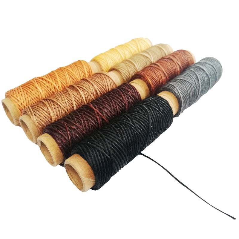 JANYUN 264 Yards 150D Leather Sewing Waxed Thread Cord for Leather Craft DIY 1mm Diameter 8 Colors Sewing Thread Cord,Each of 33 Yards (Color A) - Image 2