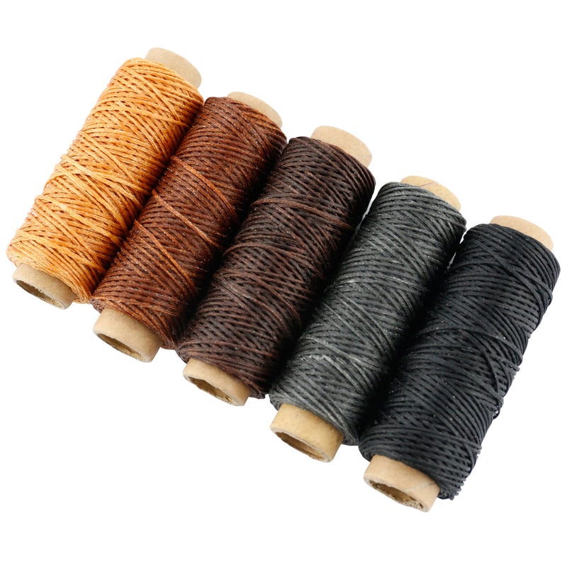 JANYUN 264 Yards 150D Leather Sewing Waxed Thread Cord for Leather Craft DIY 1mm Diameter 8 Colors Sewing Thread Cord,Each of 33 Yards (Color A) - Image 4