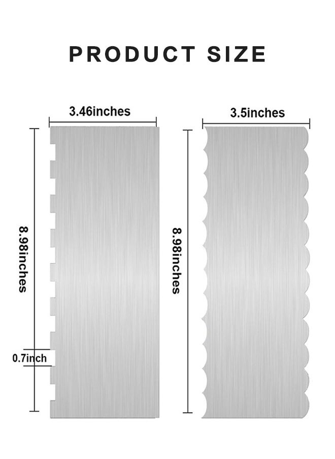 2 قطعة الفولاذ المقاوم للصدأ مكشطة الكعكة وكعكة أدوات الديكور حافة الجانب متعرج مزدوجة الجانب مشط نمط كعكة معدنية منحوتة على نحو سلس كريم كعكة الخبز - pzsku/ZF6540ED00AA813D8AC61Z/45/_/1728373867/c3a6763e-16ed-42d6-a8c3-54bc1c40f081