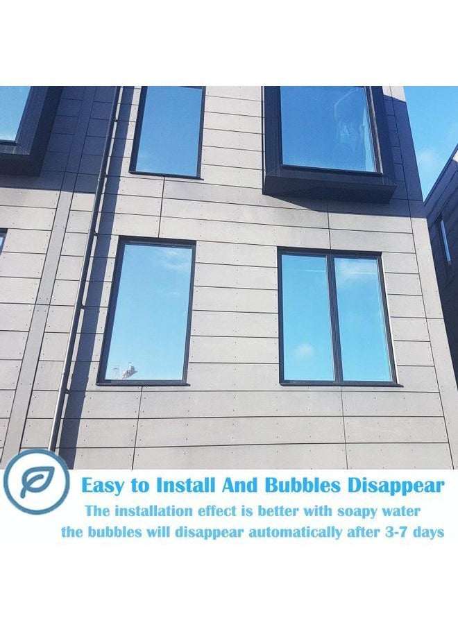 Y&D - Premium Silver Daytime Privacy Window Film - Non-Adhesive Reflective Mirror Tint for Home and Office - Sun Blocking Glass Film - Image 1