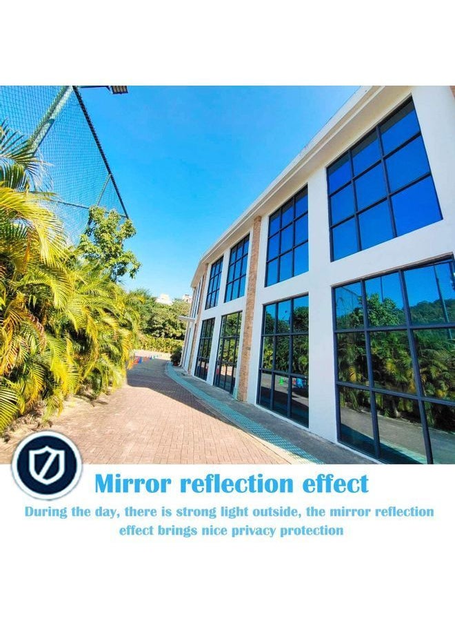 Y&D - Premium Silver Daytime Privacy Window Film - Non-Adhesive Reflective Mirror Tint for Home and Office - Sun Blocking Glass Film - Image 1