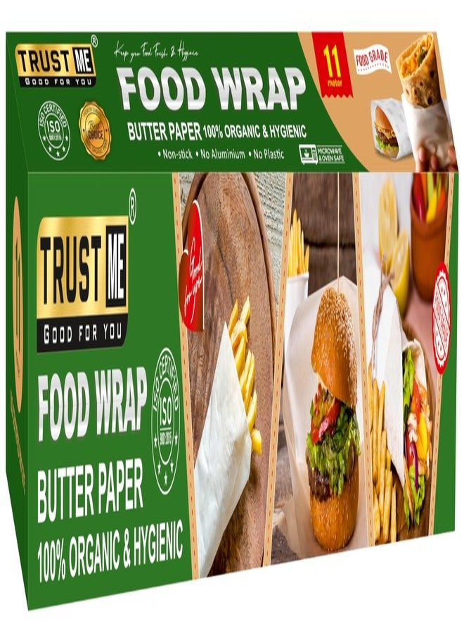 TRUST ME ورق تغليف الطعام من رقائق الألومنيوم من TRUST ME بطول 11 مترًا لتعبئة الطعام والخبز والطبخ والتغليف والشواء والطهي على البخار والقلي (عبوة من قطعتين) - Image 3