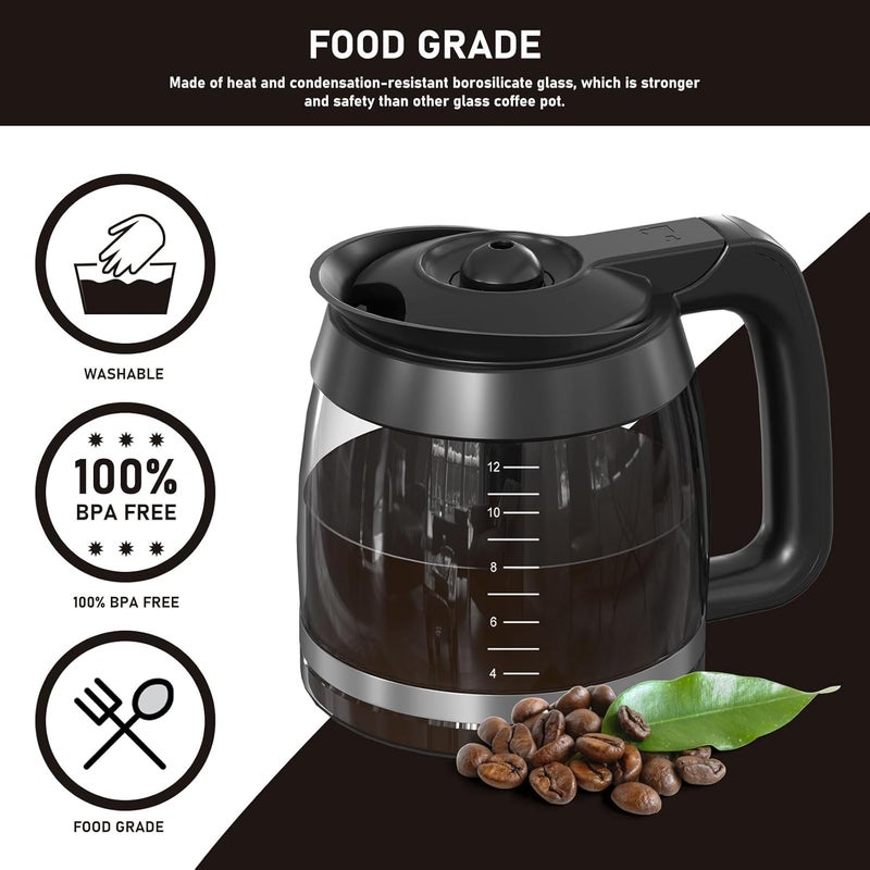 Colidier CE251 12-Cup Glass Carafe Pot Replacement Compatible with Ninja Coffee Brewer Maker, Fit Models CE251 CE201 CE201C CE200 CE200C Model# XGLSLID200, 1 Pack - Image 3
