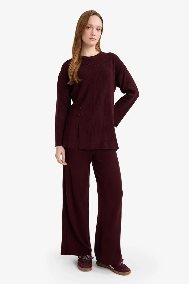 ديفاكتو Wide Leg Knitwear Trousers