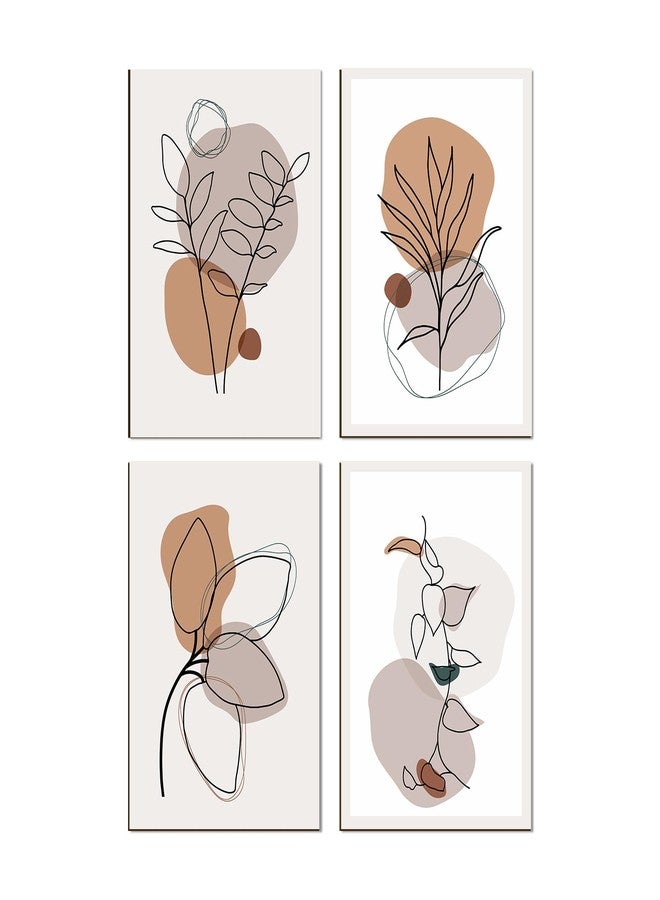 PAPER PLANE DESIGN Poster Frames Black Wall Hangings Size- 8.25 x 11.75 inch, Set of 4, Floral Line Arts - Image 4