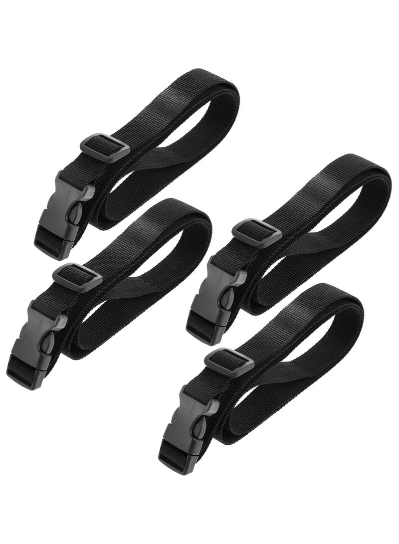 Oasisgalore 4 Pcs Adjustable Buckle Straps, Nylon Luggage Straps for Travel & Outdoor (Black)  - Image 1