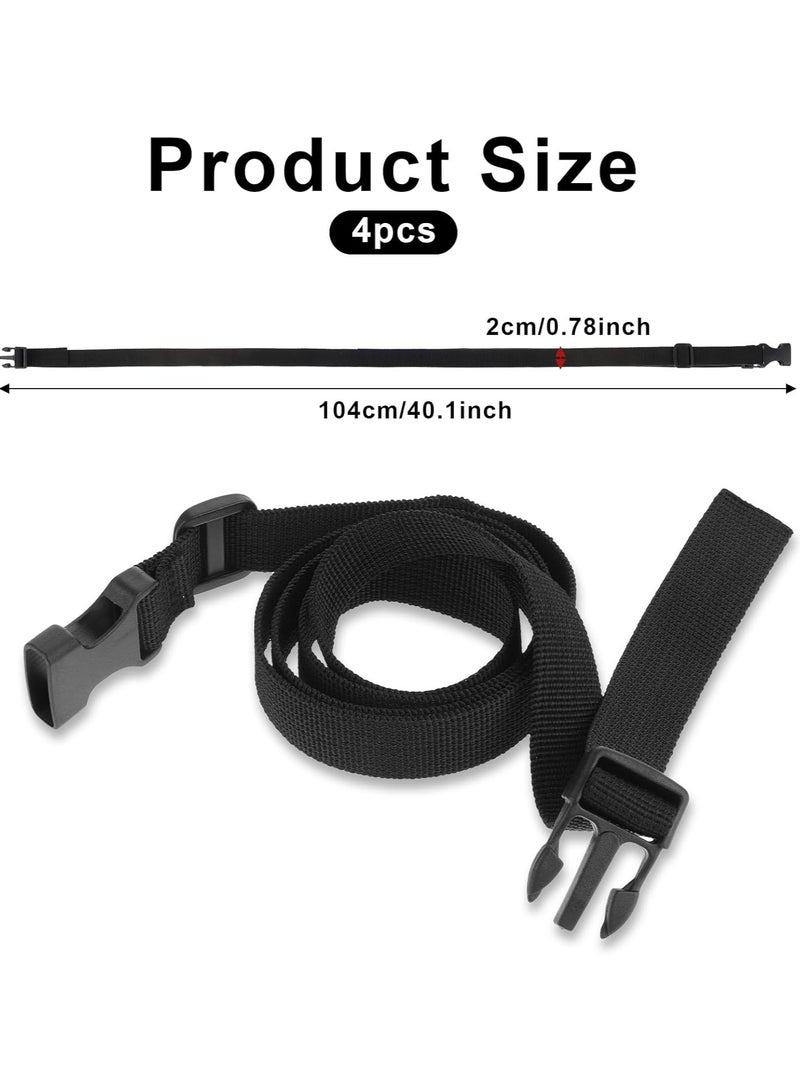 Oasisgalore 4 Pcs Adjustable Buckle Straps, Nylon Luggage Straps for Travel & Outdoor (Black)  - Image 2