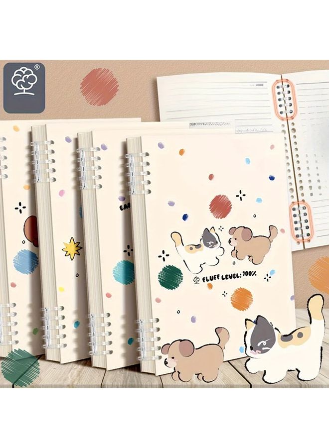 دفتر Fluffy Coffee Bear A5 120 صفحة مجلة حيوانات لطيفة ألوان هادئة مفكرة أوراق مفككة - Image 1