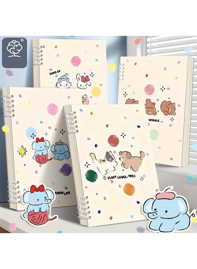 دفتر Fluffy Coffee Bear A5 120 صفحة مجلة حيوانات لطيفة ألوان هادئة مفكرة أوراق مفككة - Image 2