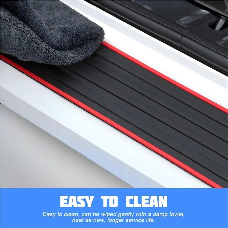 Car Door Edge Guards 2-5Pcs Universal Car Trunk Rear Bumper Guard Strip Door Protector Sticker Door Sill Protector Cover Strip(5Pcs 7x90cm) - Image 4