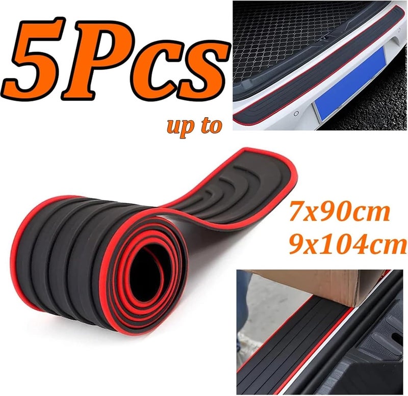Car Door Edge Guards 2-5Pcs Universal Car Trunk Rear Bumper Guard Strip Door Protector Sticker Door Sill Protector Cover Strip(5Pcs 7x90cm) - Image 2