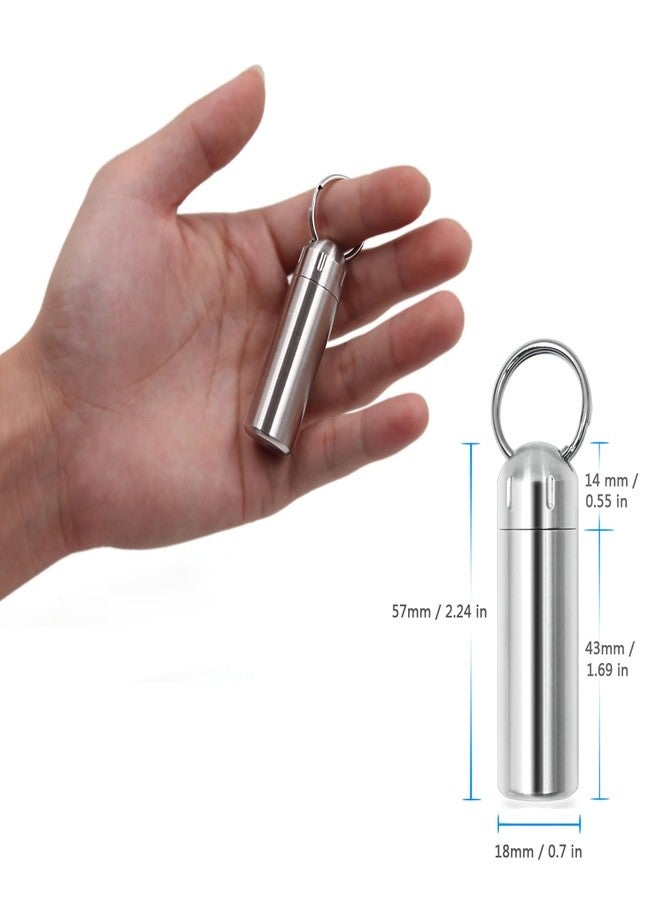 SHD Pill Box Keychain Waterproof Single Chamber Stainless Steel Pill Organizer for Outdoor Travel Camping - Image 5