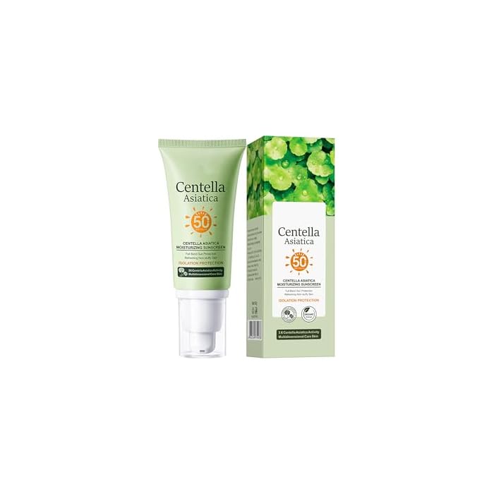 AKARY Centella Sunscreen, Broad Spectrum SPF50+ PA+++ Sunscreen, Infused With Organic Centella, Hydrating Moisturizing All-weather Sun Protection & UV Protection, Travel Essentials, 1.76 fl oz