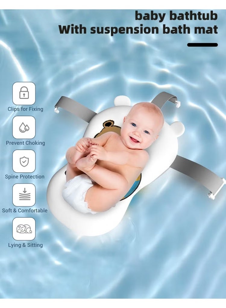 هوكور حوض استحمام للأطفال 13 قطعة حوض استحمام قابل للطي مع استشعار درجة الحرارة + وسادة حمام + غطاء استحمام + فرشاة شامبو استحمام لغسل الشعر *1 + ألعاب البط *4 + كرات المحيط *5 - Image 4