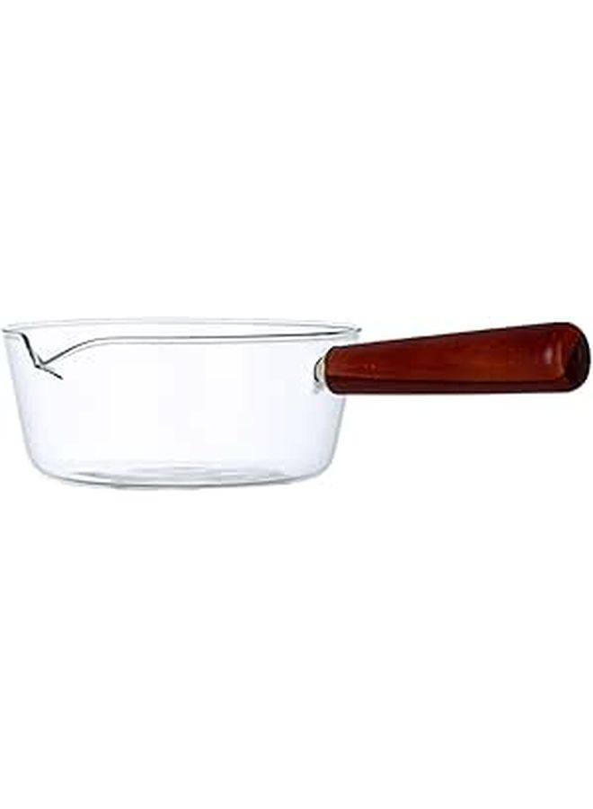 400ml Borosilicate Glass Saucepan Milk Heating Pot Stovetop Safe Butter Warmer - Image 1